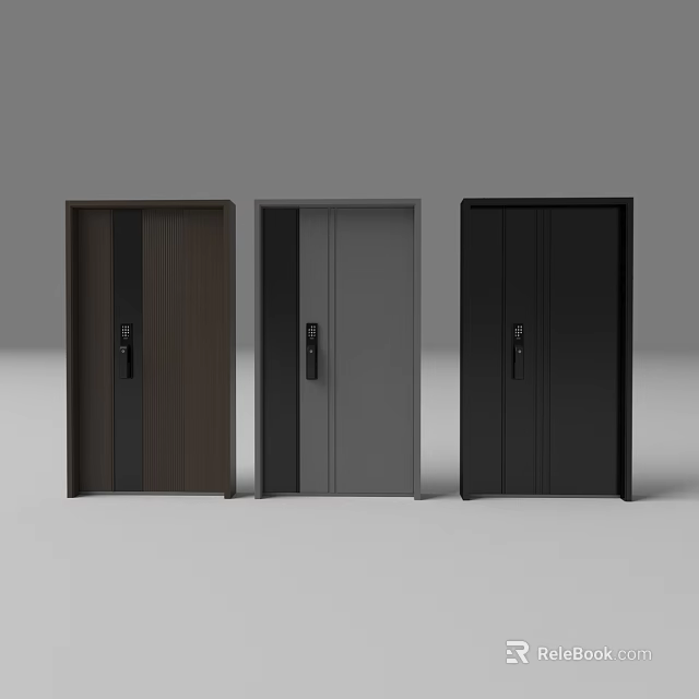 Modern Security Doors With Multiple Color Options For Home Safety And Durability 3d model