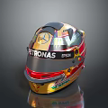 Advanced Weapon Helmet With Colorful Graphics Mercedes PETRONAS EPSON Logos And Shine