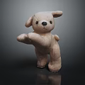 Dark Colored Furniture With Light Brown Plush Toy Dog Decoration