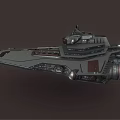 Futuristic Sci Fi Spaceship With Metallic Hull And Illuminated Engine Thrusters Design 3d model