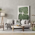 Nordic Sofa Coffee Table Combination 3d model