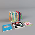 Children's Books And Magazines With Colorful Covers Featuring Cartoon Illustrations Stacked Together
