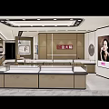 Luxury Jewelry Store Interior With Glass Display Counters And Brand Signs