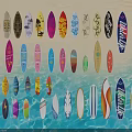 Colorful Surfboard Play Equipment With Various Designs For Water Recreational Fun