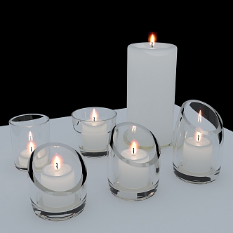 modern candle holder glass candle holder 3d model