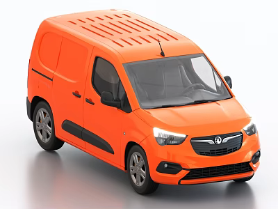 Orange Compact Van With Sleek Design And Brand Logo 3d model