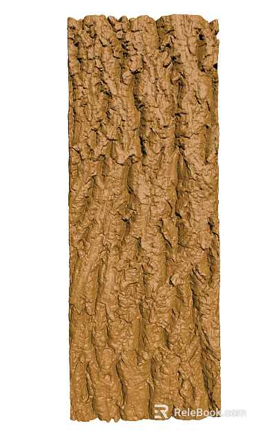 Natural Rough Brown Tree Bark Texture Showing Detailed Organic Surface Patterns 3d model 