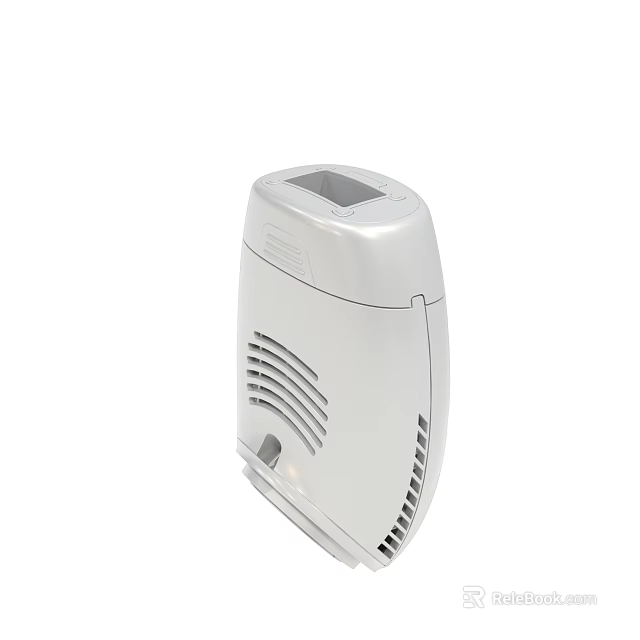 White Compact Dehumidifier With Digital Display And Ventilation Grilles 3d model 