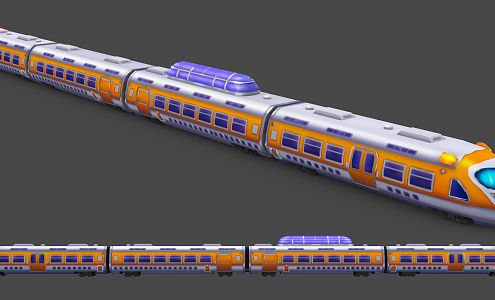 Modern Train Cartoon Train 3d model