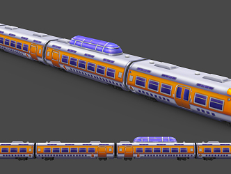 Modern Train Cartoon Train 3d model