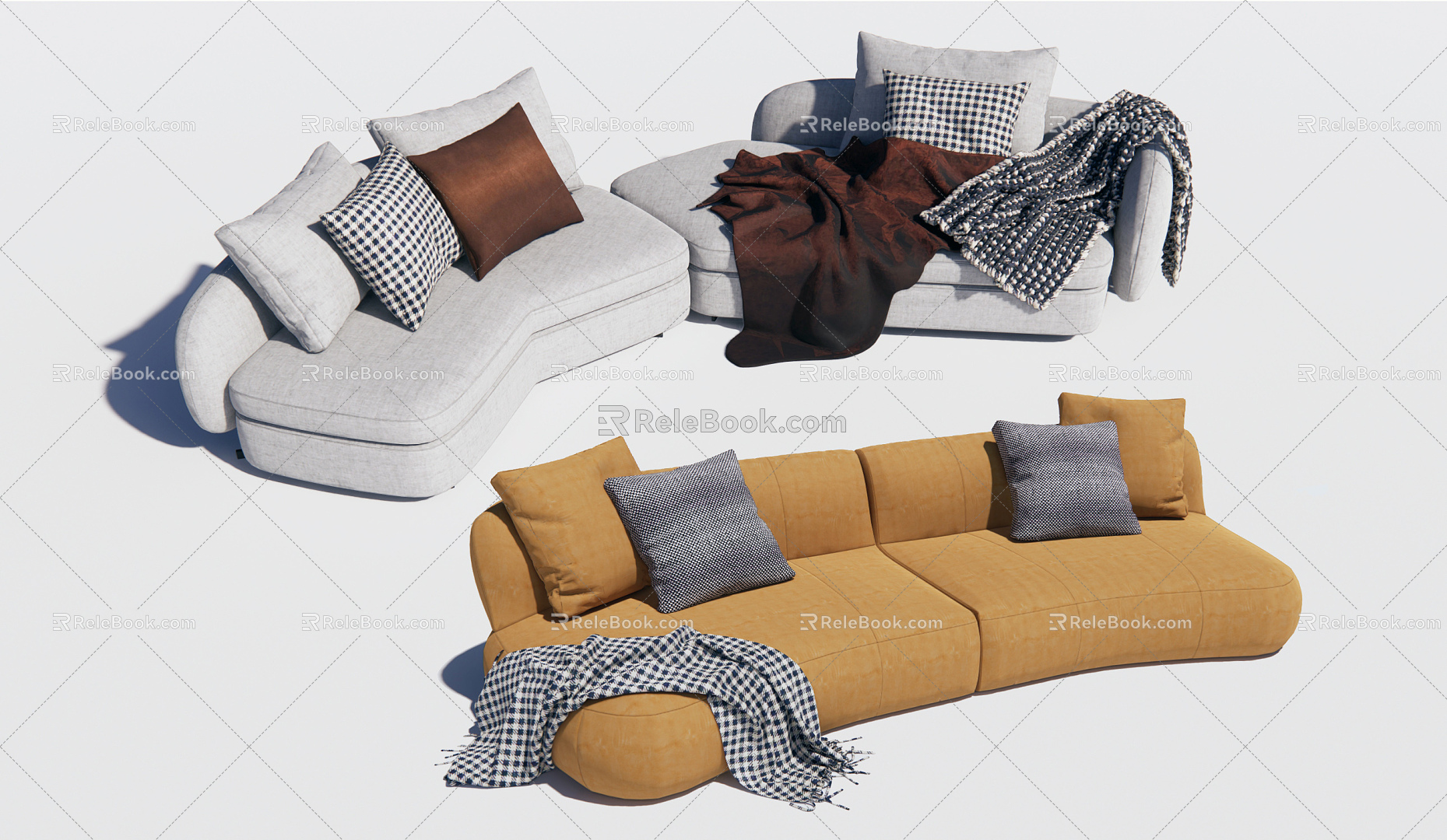 Modern Combination Sofa Multiplayer Sofa 3d model