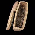 Ancient Open Stone Sarcophagus Containing Human Skeleton Remains Inside 3d model