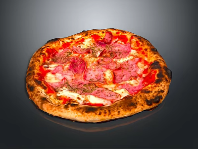 Delicious Freshly Baked Pizza With Crispy Crust Melted Cheese Pepperoni And Herbs 3d model