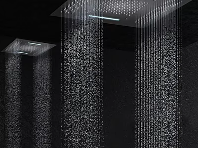 Rainfall Shower Head With Modern Design Powerful Water Flow And LED Light For Bathroom 3d model