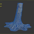 Natural Wooden Tree Stump With Exposed Roots And Textured Trunk Structure