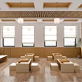 New Chinese Chess Room Chinese Go Chess Board Chess Room Go Classroom Chess Table and Chair Activity Center 3d model