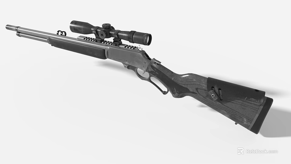 Game Movie Character Holding Tactical Rifle With Scope In Action Scene 3d model 