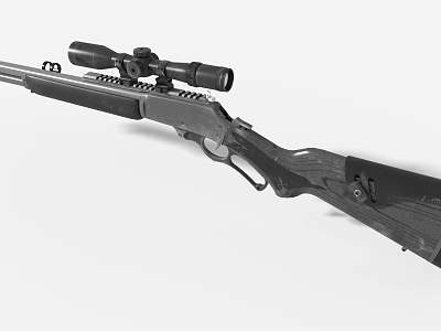 Game Movie Character Holding Tactical Rifle With Scope In Action Scene 3d model