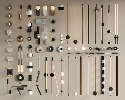 Various Modern Wall Lamps With Stylish Designs And Decorative Elements For Home Interior 3d model