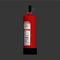 Red Fire Extinguisher With Hose And Instruction Label For Home Safety