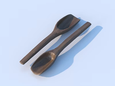 Handcrafted Wooden Spoons Natural Wood Cooking Utensils Kitchen Tools For Daily Use 3d model