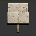 Modern Minimalist Marble Sink Furniture With Golden Faucet And Smooth Surface