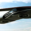 Futuristic Aerodynamic Sports Car With Sleek Metallic Finish On Orange Background