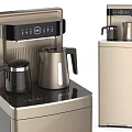 Modern Gold And Black Household Appliances With Coffee Maker Electric Kettle And Water Dispenser