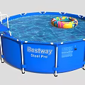 Bestway Steel Pro Blue Round Swimming Pool With Ladder And Inflatable Ring