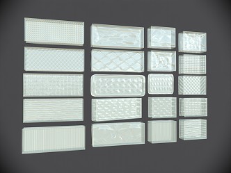 Modern glass brick glass brick wall 3d model