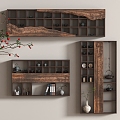 Wall-mounted Antique Shelf Alpine Shelf 3d model