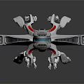 Futuristic Spaceship Design With Streamlined White Body And Red Blue Accents For Space Exploration