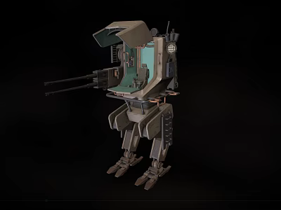 Intelligent Mechanical Combat Machine With Weapon System And Leg Support Structure 3d model