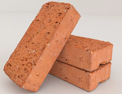 Natural Red Bricks Stacked With Rough Surface Texture For Construction Material Use 3d model