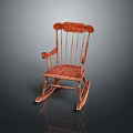 Wooden Rocking Armchair With Classic Design Woven Seat And Rocking Legs