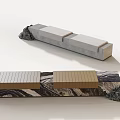 Elegant Modern Outdoor Landscape Seats With Mixed Stone Wood Design And Natural Rock Accents