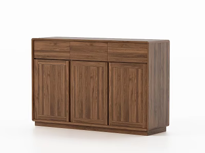 Modern Wooden Sideboard With Cabinet Doors And Drawers For Home Storage 3d model