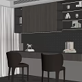 Modern Home Office Desk Setup With Minimalist Shelves And Comfortable Chairs