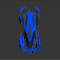 Blue Open Top Racing Car With Modern Sleek Body And Golden Wheels