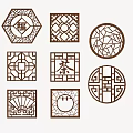 New Chinese-style openwork window openwork window lattice 3d model