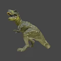 Green Tyrannosaurus Rex Dinosaur With Open Mouth In Standing Pose