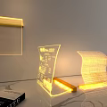 Modern Decorative Lamps With Yellow Light Creative Scroll And Wavy Wall Table Designs 3d model
