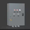 Industrial Control Panel Enclosure with Indicator Lights and Control Buttons 3d model