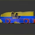 Colorful Plastic Toy Cars With Yellow Blue Bodies And Red Wheels For Kids Playtime Fun