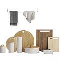 Modern Jewelry Ornaments Combination Kitchen Decorative Board Towel Bank 3d model