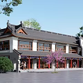 Chinese-style Ancient Building Shops 3d model