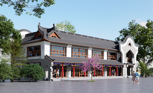 Chinese-style Ancient Building Shops 3d model