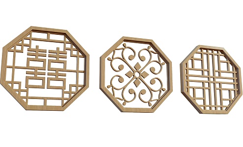 New Chinese style window grilles 3d model