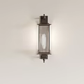 Wall Mounted Bronze Lamp With Vertical Stripes Grille Design Illuminated Warm Light