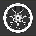 Silver Car Tire With Alloy Wheel Spoke Design Smooth Surface And Reflective Shine